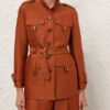 Luna Utility Jacket Dark Caramel Online Luna Utility Jacket Dark Caramel Online