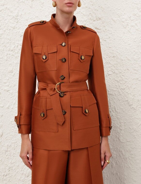 Luna Utility Jacket Dark Caramel Online Luna Utility Jacket Dark Caramel Online