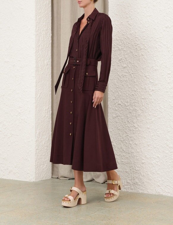 Luna Wool Midi Skirt Mahogany Online Luna Wool Midi Skirt Mahogany Online