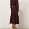 Luna Wool Midi Skirt Mahogany Online Luna Wool Midi Skirt Mahogany Online