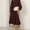 Luna Wool Midi Skirt Mahogany Online Luna Wool Midi Skirt Mahogany Online