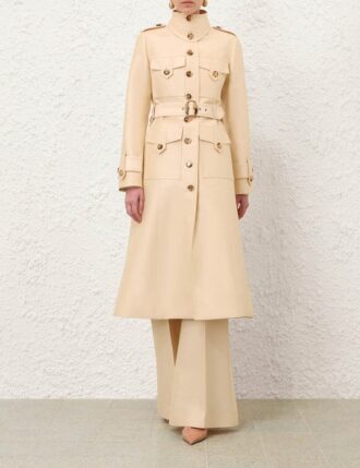 Luna Wool Silk Coat Cream Online