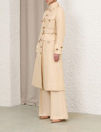 Luna Wool Silk Coat Cream Online