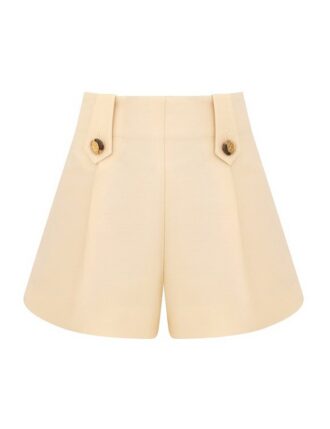 Luna Wool Silk Tailored Short Cream Online
