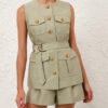 Luna Wool Silk Utility Vest Palm Online