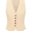 Luna Wool Silk Waistcoat Cream Online