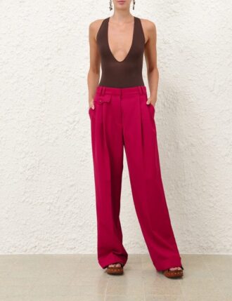 Luna Wool Slouch Pant Fuchsia Online
