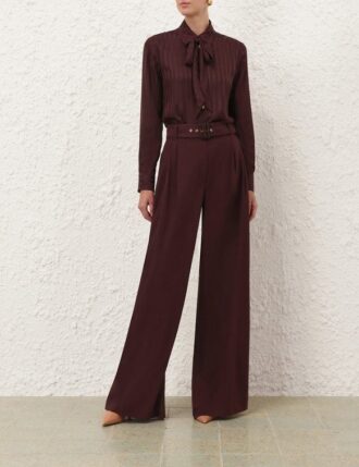 Luna Wool Tailored Pant Mahogany Online