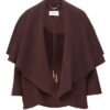 Luna Wool Tie Neck Cape Dark Chocolate Online