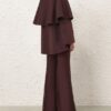 Luna Wool Tie Neck Cape Dark Chocolate Online