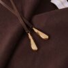 Luna Wool Tie Neck Cape Dark Chocolate Online
