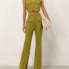 Luna Wool Flare Pant Pistachio Online