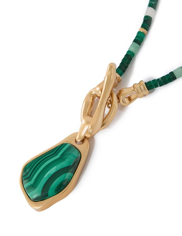 Ore Pendant Antique Gold/Malachite Online Ore Pendant Antique Gold/Malachite Online