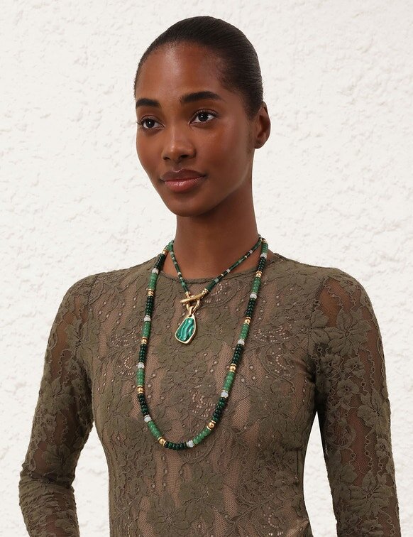 Ore Pendant Antique Gold/Malachite Online Ore Pendant Antique Gold/Malachite Online