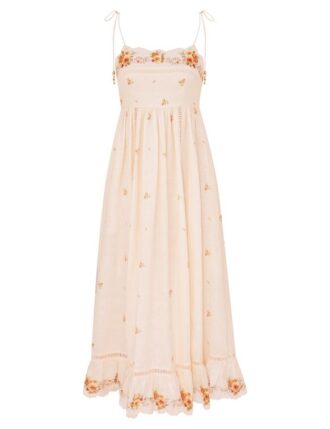 Patience Cami Midi Dress Cream/Yellow Rose Online