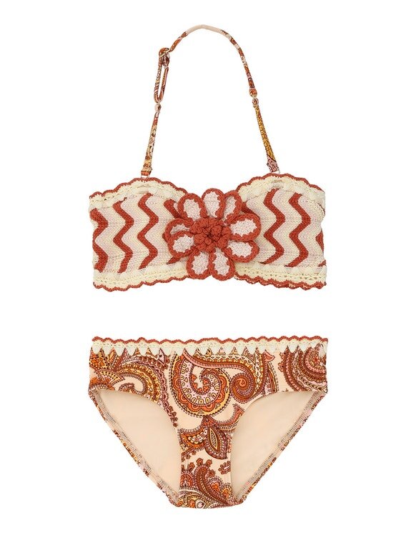 Patience Kids Crochet Bikini Cream/Orange Paisley Online Patience Kids Crochet Bikini Cream/Orange Paisley Online