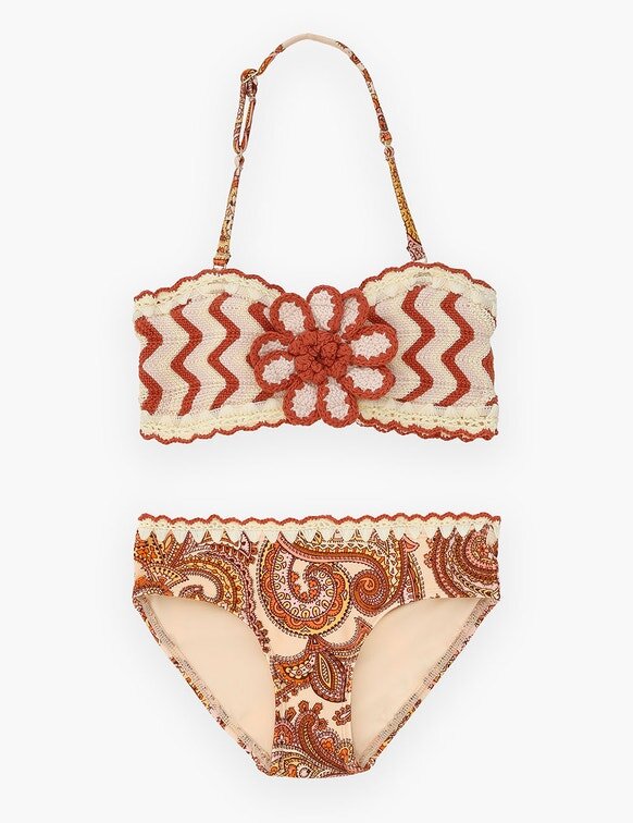 Patience Kids Crochet Bikini Cream/Orange Paisley Online Patience Kids Crochet Bikini Cream/Orange Paisley Online