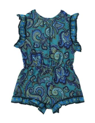 Patience Kids Frill Playsuit Blue Paisley Online