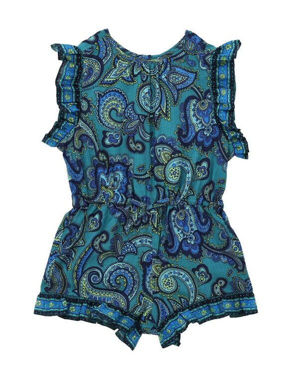 Patience Kids Frill Playsuit Blue Paisley Online Patience Kids Frill Playsuit Blue Paisley Online
