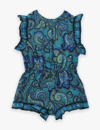 Patience Kids Frill Playsuit Blue Paisley Online