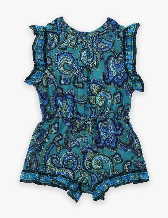 Patience Kids Frill Playsuit Blue Paisley Online Patience Kids Frill Playsuit Blue Paisley Online