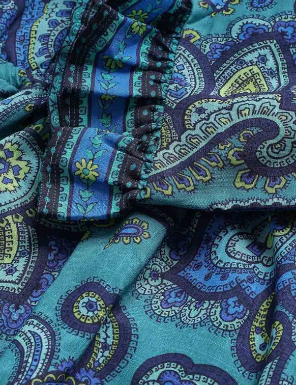 Patience Kids Frill Playsuit Blue Paisley Online Patience Kids Frill Playsuit Blue Paisley Online