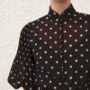 Pleated Button Blouse Black Dot Online