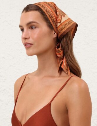 Printed Headscarf Tangerine Paisley Online