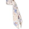 Printed Silk Ribbon Scarf Blue Songbird Online