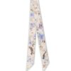 Printed Silk Ribbon Scarf Blue Songbird Online