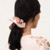 Printed Silk Scrunchie Ivory Floral Online Printed Silk Scrunchie Ivory Floral Online