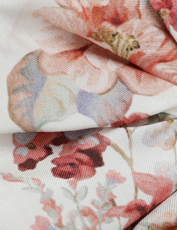 Printed Silk Scrunchie Ivory Floral Online Printed Silk Scrunchie Ivory Floral Online