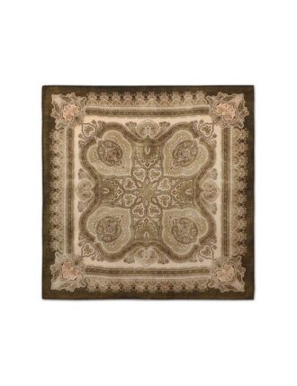Printed Silk Square 55 Olive Perla Paisley Online