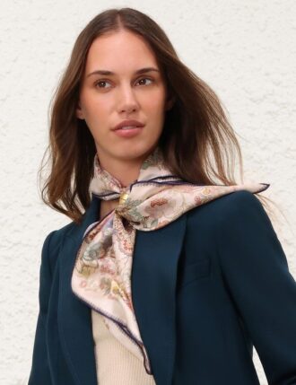 Printed Silk Square 70 Blue Floral Online