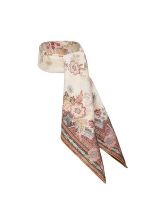 Printed Silk Square 70 Cream Pink Paisley Online