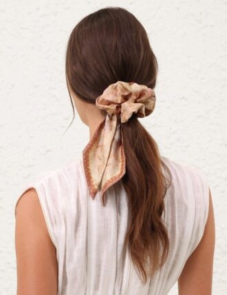 Printed Silk Tie Scrunchie Tapestry Multi Online