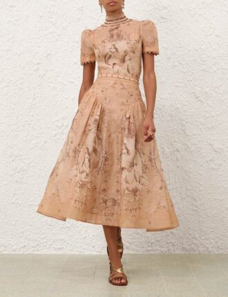 Rebellion Beaded Midi Skirt Blush Mermaid Online