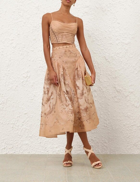 Rebellion Beaded Midi Skirt Blush Mermaid Online Rebellion Beaded Midi Skirt Blush Mermaid Online