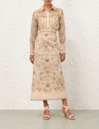 Rebellion Pencil Skirt Lemon Floral Online Rebellion Pencil Skirt Lemon Floral Online