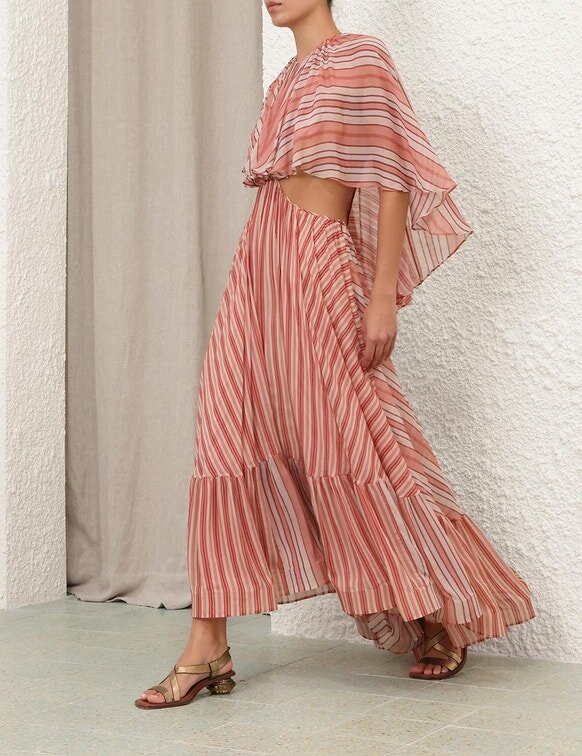 Rebellion Bohemian Maxi Dress Red Stripe Online Rebellion Bohemian Maxi Dress Red Stripe Online