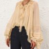 Rebellion Corded Blouse Cream Online