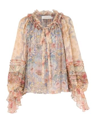 Rebellion Corded Blouse Spliced Floral Online