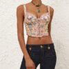 Rebellion Corded Bustier Spliced Floral Online