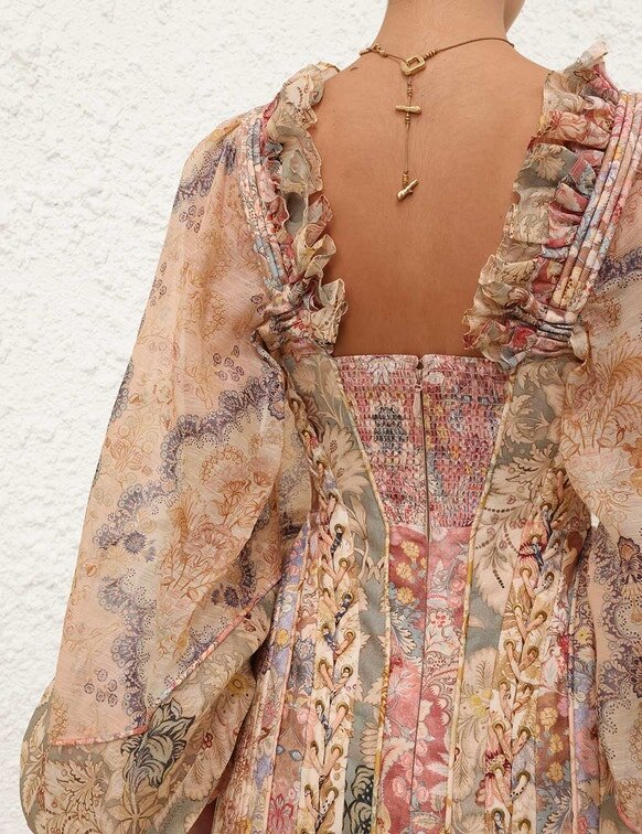 Rebellion Corded Mini Dress Spliced Floral Online Rebellion Corded Mini Dress Spliced Floral Online