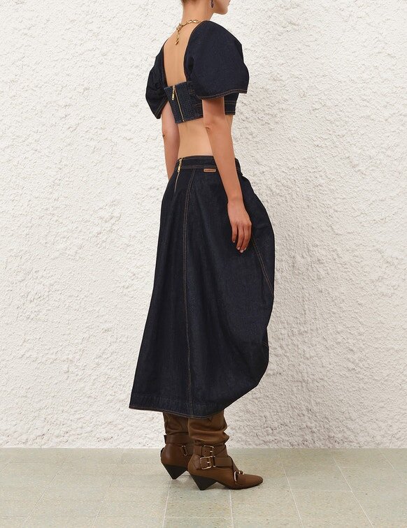 Rebellion Denim Midi Skirt Night Sky Online Rebellion Denim Midi Skirt Night Sky Online