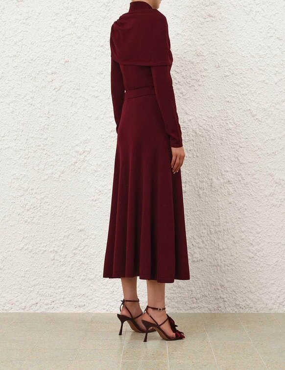 Rebellion Draped Merino Top Burgundy Online Rebellion Draped Merino Top Burgundy Online