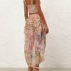 Rebellion Draped Midi Skirt Spliced Floral Online Rebellion Draped Midi Skirt Spliced Floral Online
