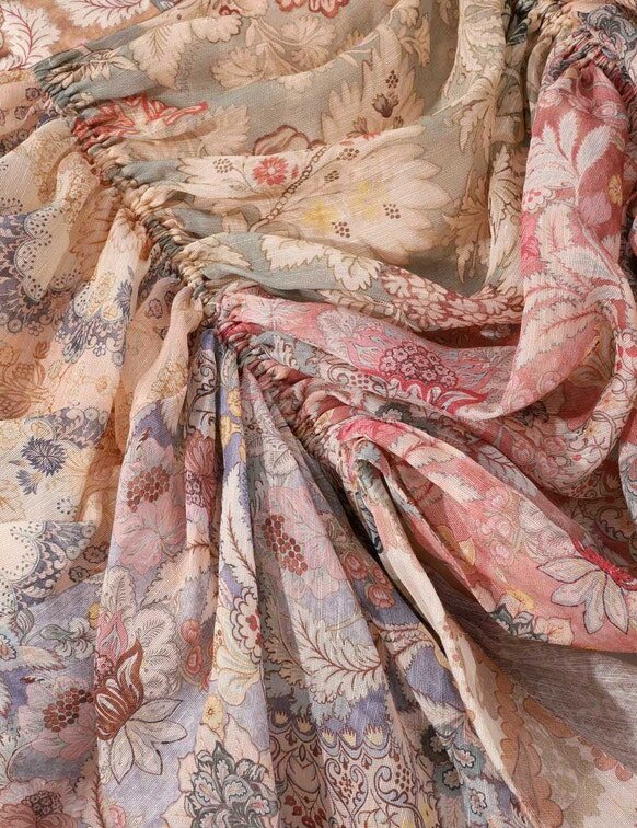 Rebellion Draped Midi Skirt Spliced Floral Online Rebellion Draped Midi Skirt Spliced Floral Online