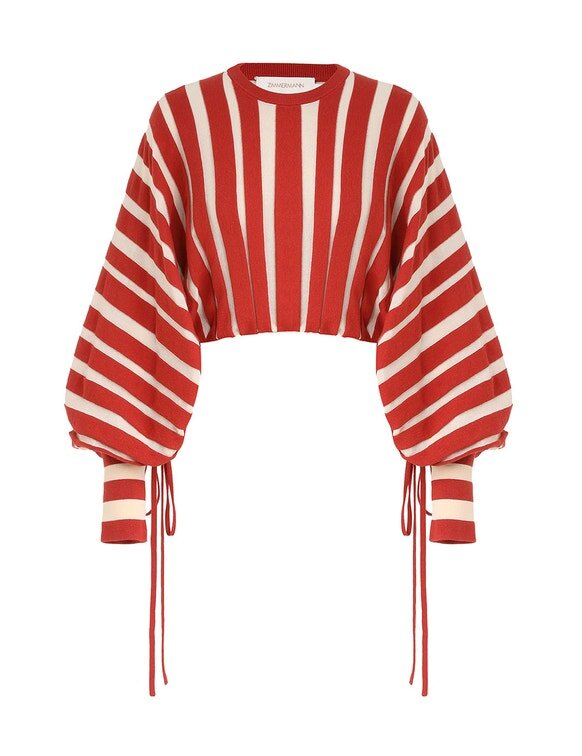 Rebellion Drawn Sweater Red/Cream Stripe Online Rebellion Drawn Sweater Red/Cream Stripe Online
