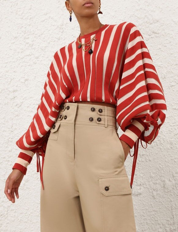 Rebellion Drawn Sweater Red/Cream Stripe Online Rebellion Drawn Sweater Red/Cream Stripe Online